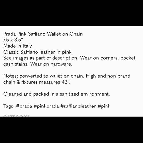 Prada Pink Saffiano Wallet on Chain - Picture 9 of 9